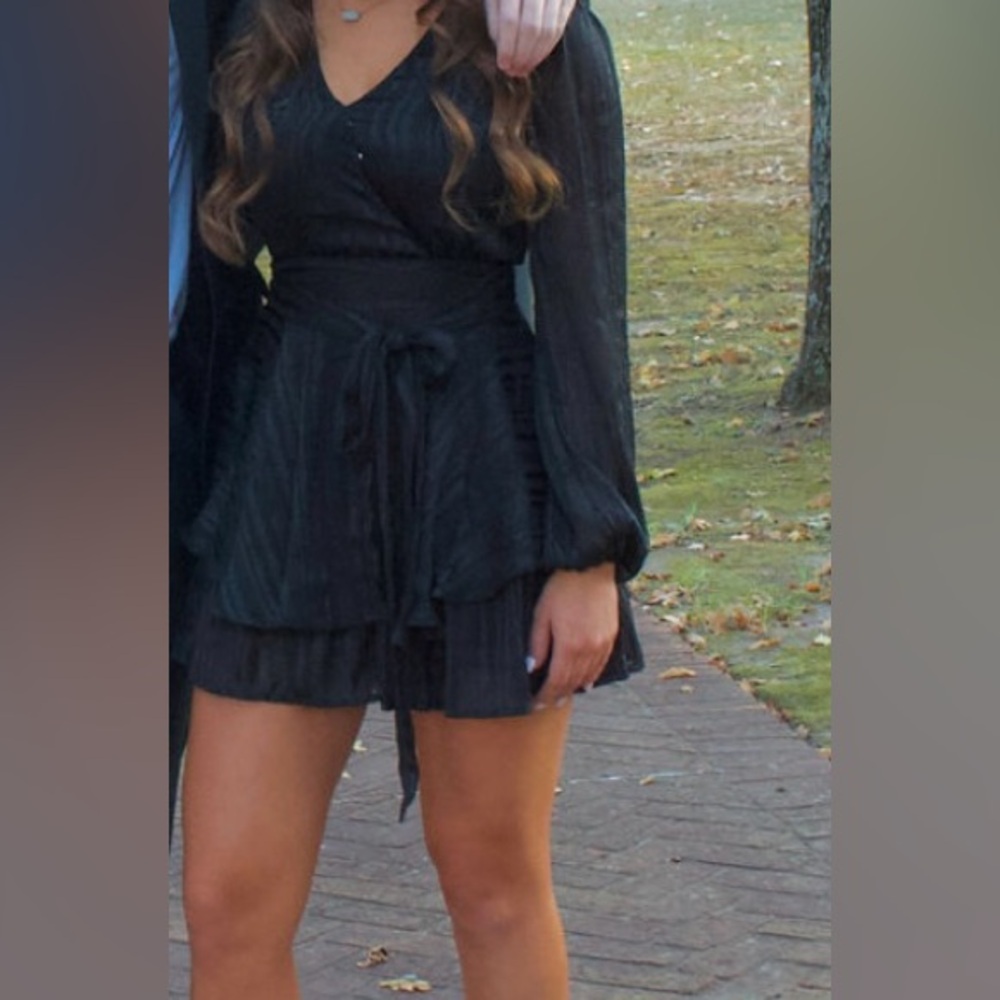 Allison and Kelly(Dillards) sparkly black tiered romper 
Size XS - Picture 2 of 2